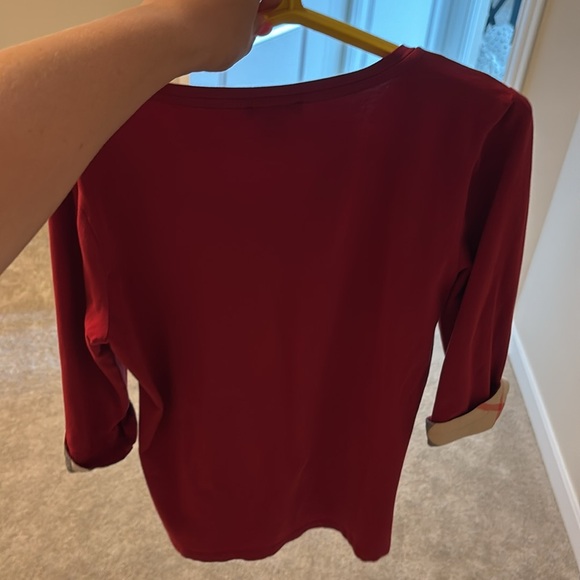 Burberry Red Top with Plaid Accents - Picture 5 of 5